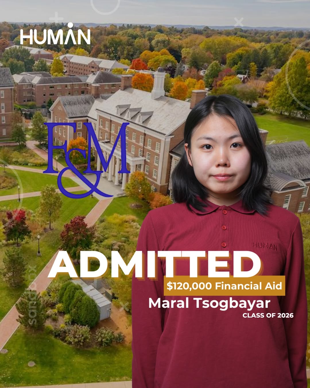 Maral Tsogbayar — F&M Admit